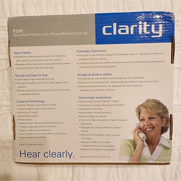 Clarity P300 Amplified Phone with PicturePerfect Dialing NEW IN BOX - Picture 2 of 9